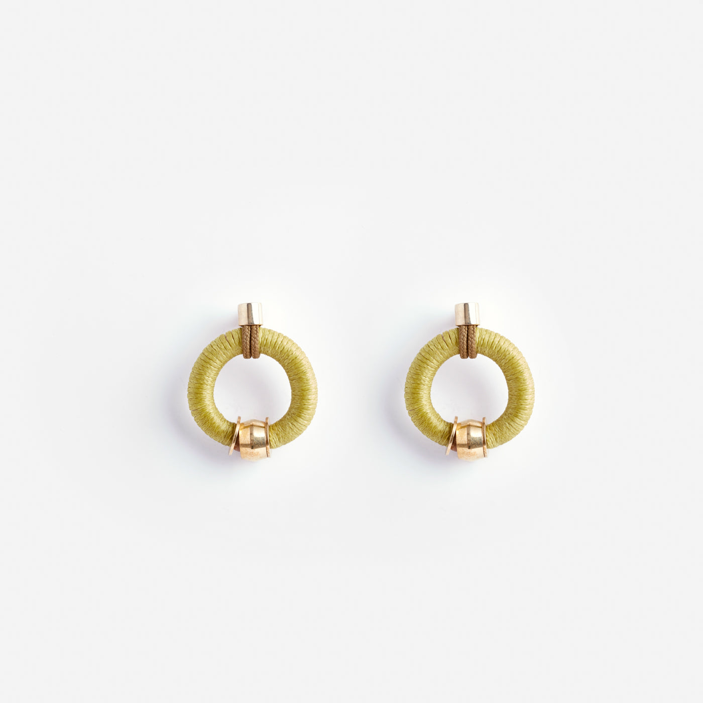 Pichulik Joule Earrings in Fern handcrafted rope and brass stud earrings — Petite Protea: ethical handmade earrings ethical online gifts