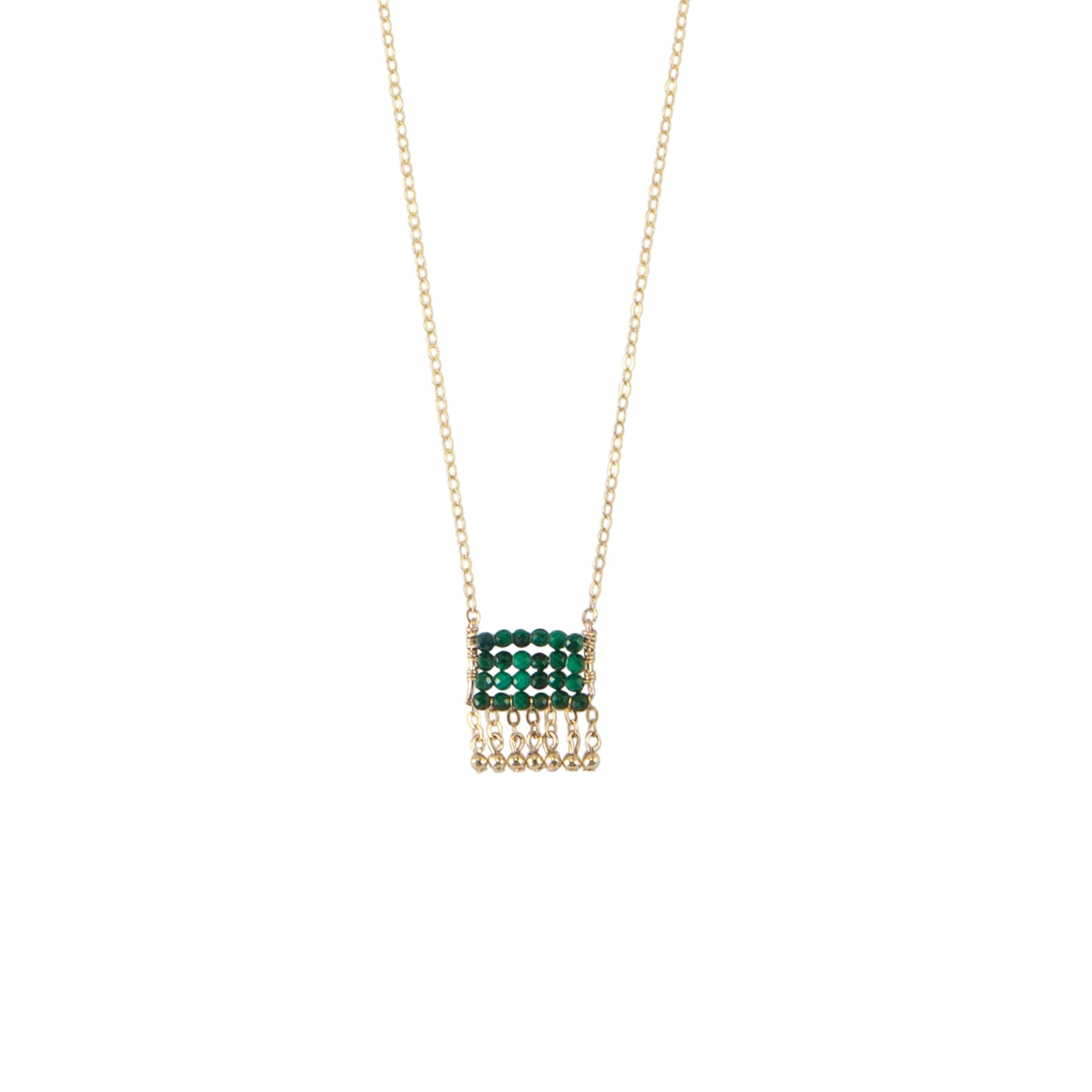 Handmade malachite beaded Olakira necklace, ethical artisan jewelry gift — Petite Protea