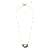 Handmade malachite half moon necklace, ethical artisan jewelry — Petite Protea Chicago