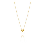 ethically handmade gold textured folded heart with pearl, luxury fair trade