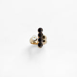 North Star Black Lava Rock & Pearl Ring