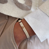 Pembetatu Narrow Gold & Burgundy Beaded Bracelet