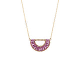 Handmade ruby beaded half moon necklace, ethical artisan gift — Petite Protea Chicago
