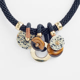Satya Black Rope & Stacked Pendant Necklace