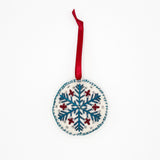 Snowflake Embroidered Christmas Ornament
