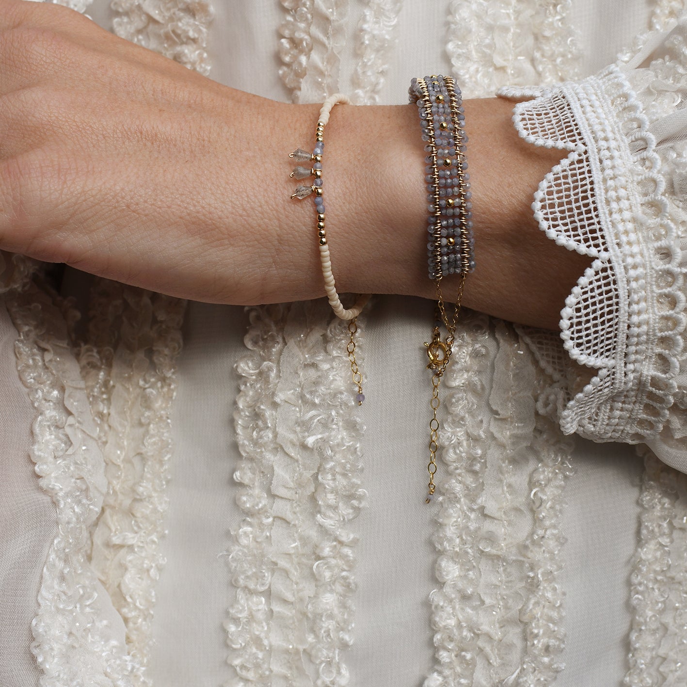 Artisan bracelet: tanzanite and labradorite. handmade jewelry and gifts at Petite Protea