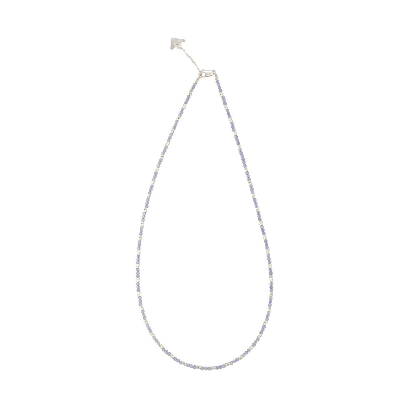 Handmade tanzanite silver beaded necklace, ethical artisan jewelry — Petite Protea Chicago
