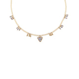 Handmade tanzanite triangle necklace, ethical artisan gift — Petite Protea Chicago