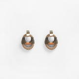 Vessel Beige with Camel & Olive Wrap Drop Earrings