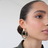 Vessel Beige with Camel & Olive Wrap Drop Earrings
