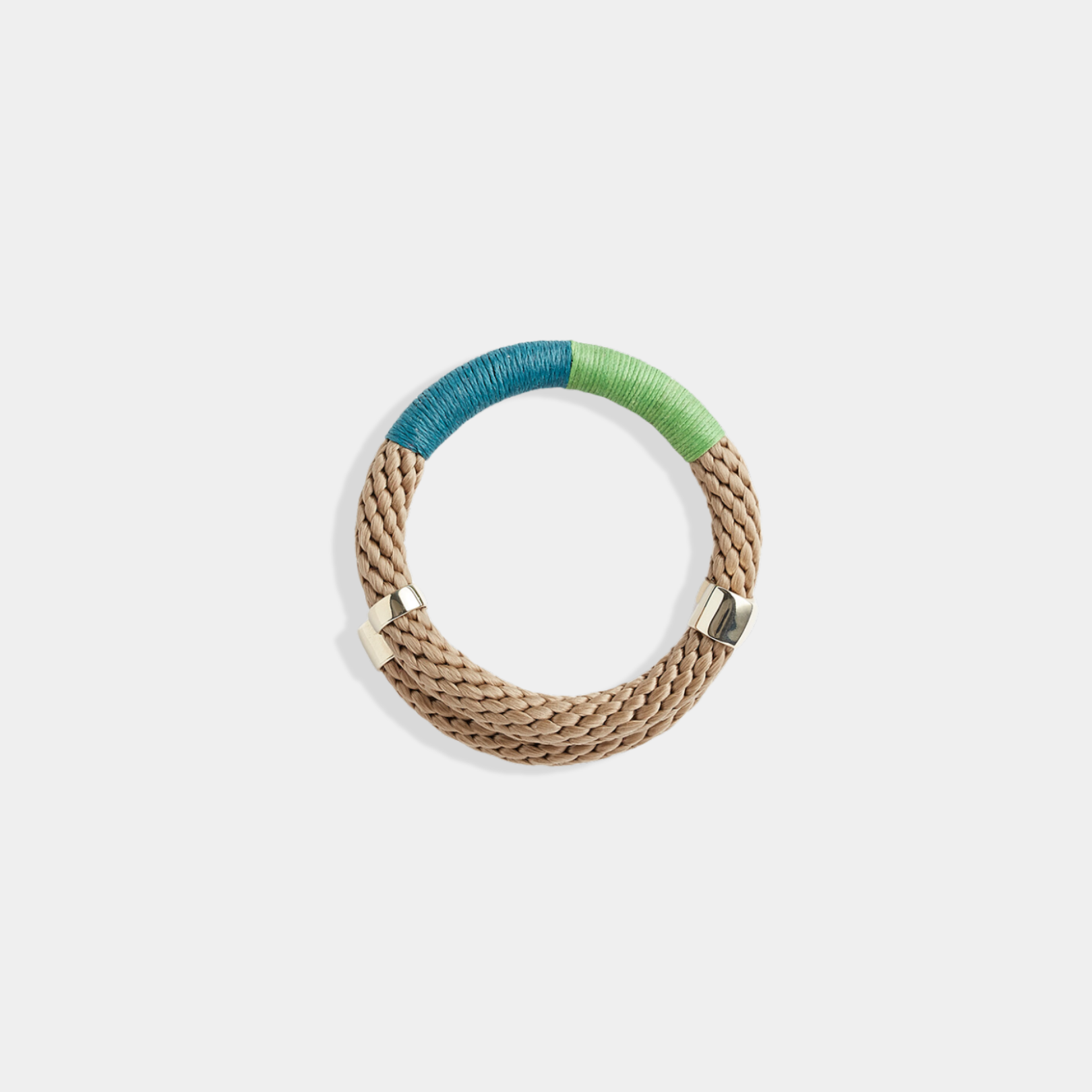 Pichulik Wrap Bracelet in Beige Camel handcrafted adjustable rope bracelet with brass accents — Petite Protea: ethical and sustainable gifts chicago