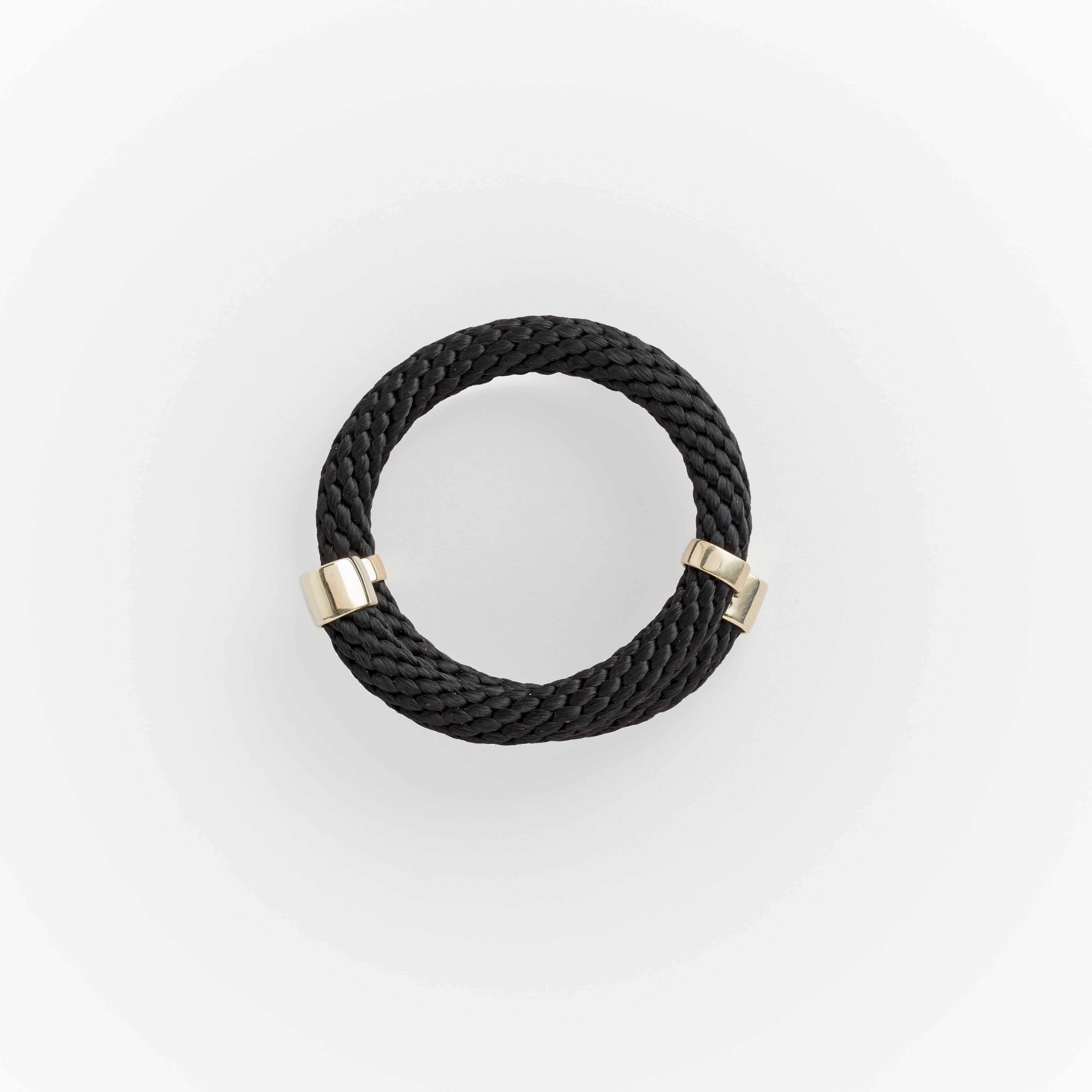 Pichulik Wrap Bracelet in Black handcrafted adjustable rope bracelet with brass accents — Petite Protea: chicago ethical jewelry boutique 